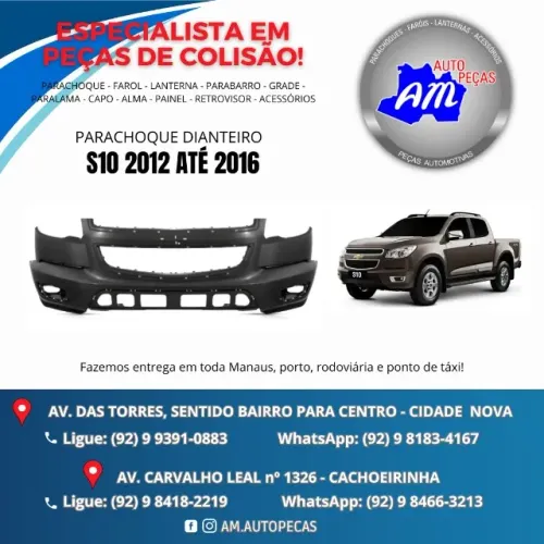 parachoque dianteiro S10 12/16