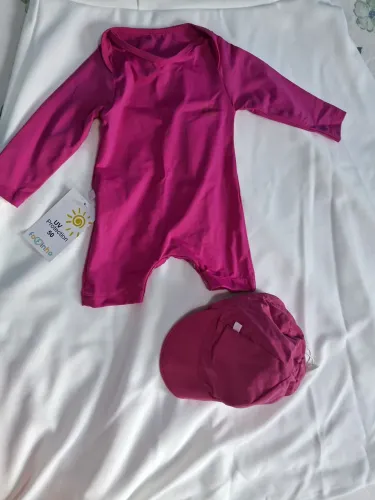 Roupa praia para bebê menina cor pink tamanho p ,proteção uv 50