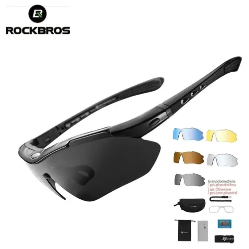Óculos de proteção 5 lentes ciclismo 