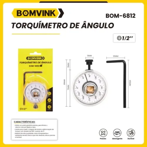 medidor de angulo para torquimetro 0 a 360° em aço