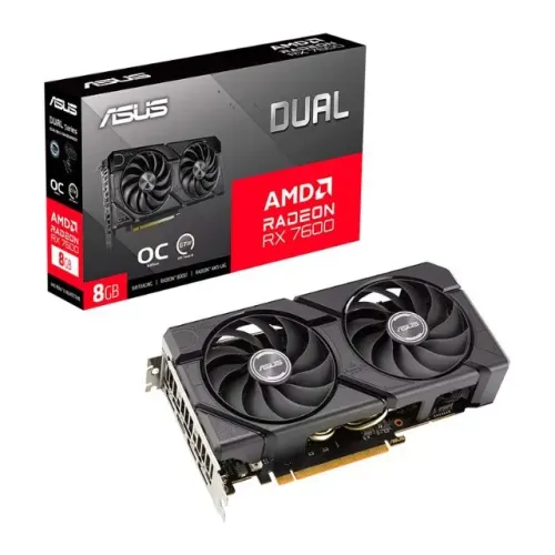 Placa de Video Asus Radeon RX 7600 Dual EVO OC Edition, 8GB, GDDR6, 128-bit