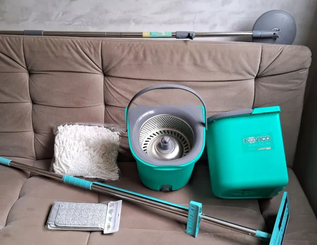 Kit mop noviça 2 águas e rodo flat 360°