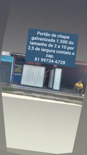 Vendo portão de chapa galvanizada novo sob medida