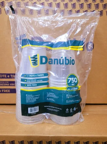 Kit 24 Pote E Tampa 750ml - Microondas & Freezer - Danubio