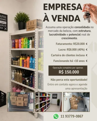Empresa com +10 anos - Distribuidora de Cosméticos Profissionais