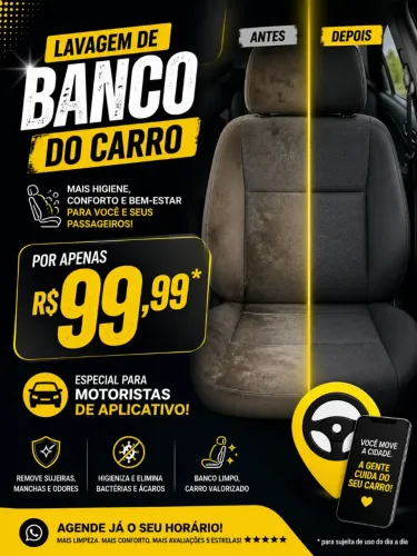 ? LAVAGEM DE BANCO AUTOMOTIVO R$ 99,99 | UBER ? 99 ? INDRIVE