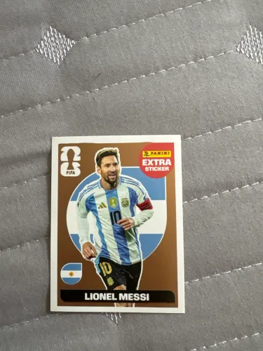 Figurinha extra sticker Lionel Messi Raridade Bronze