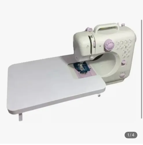 Mini Máquina De Costura Elétrica Portátil + Pedal Roytec Cor Branco + mesa extensora