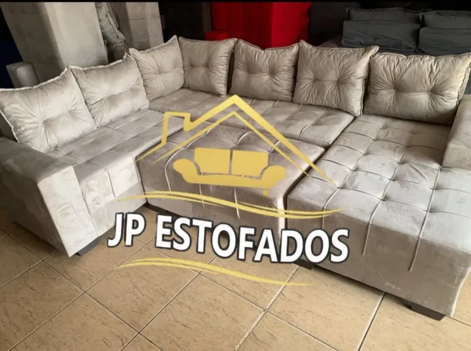 SOFÁ L DE LUXO+puff+entrega grátis 