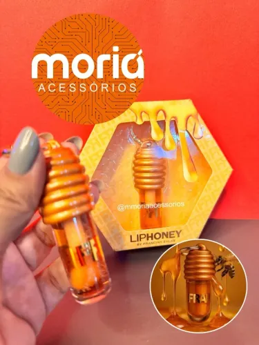 Gloss Labial Hidratação Prolongada na Fragrância e Sabor de Mel - Chaveiro Gramour e Eleg