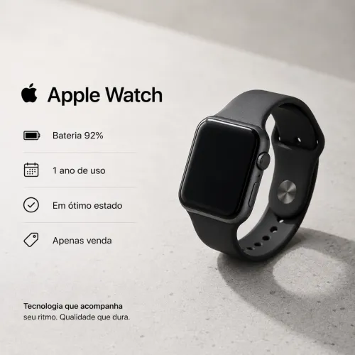 Apple Watch SE 2ª Geração 40mm Midnight ? Bateria 92%