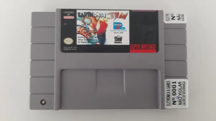 Fita Super Nintendo Earth Worm Jim Original com lacres segurança