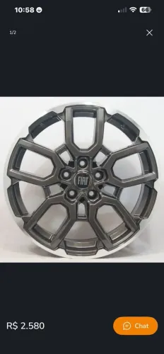 Rodas aro 16 Fiat Toro Ultra grafite com diamantado 5x110 novas