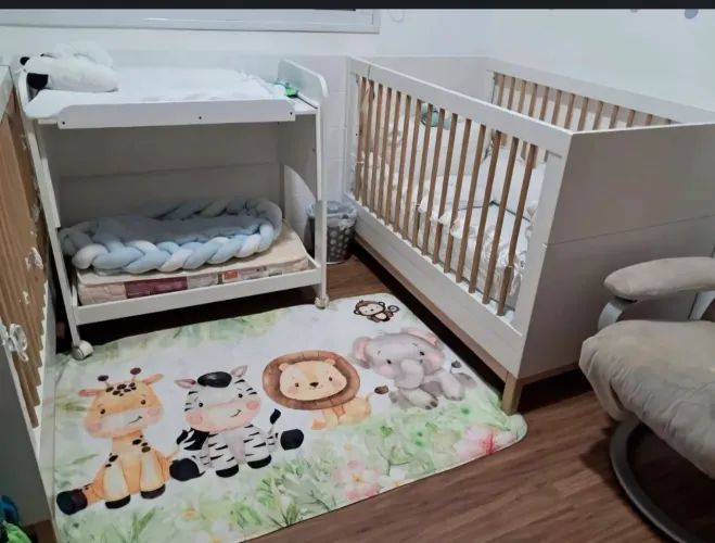 Berço que vira cama com colchão