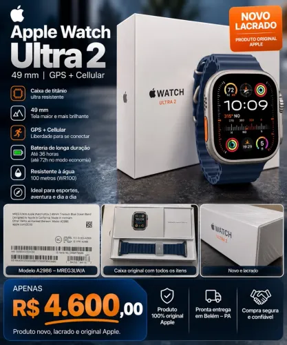 APPLE WATCH ULTRA 2 NOVO E LACRADO!