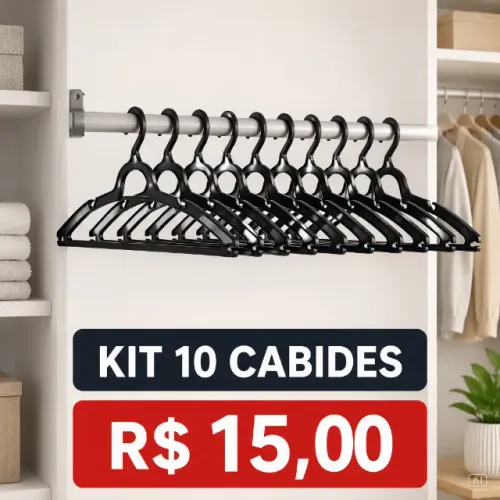 KIT COM 10 CABIDE PREÇO 15.00