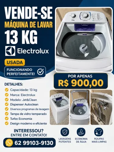 Máquina de lavar 13kg eletrolux