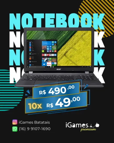 Notebook - até 10x sem juros 