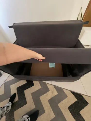 Sofá-Cama Casal com Baú 2 Lugares Zaia Suede Cinza