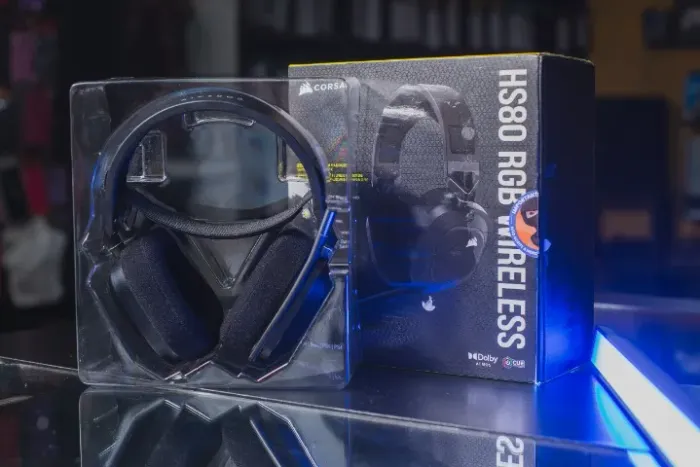 Headset Gamer Sem Fio Corsair HS80 Premium, RGB, Surround, Dolby Atmos, Wireless, Drivers