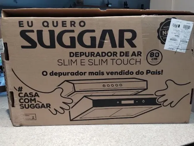 DEPURADOR DE AR SUGGAR SLIM PRETO 80CM