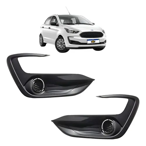 Par Grade Farol De Milha Ford Ka 2019 A 2021 Sem Furo Preto Ambos Lados