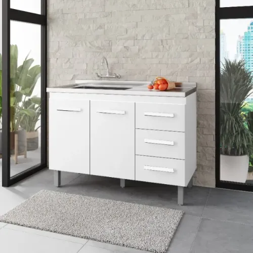 Balcão Gabinete para Pia 1,20 Bianca