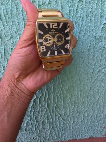 Relógio Technos Quadrado Masculino Legacy Dourado Cronógrafo - JS25AR/1D