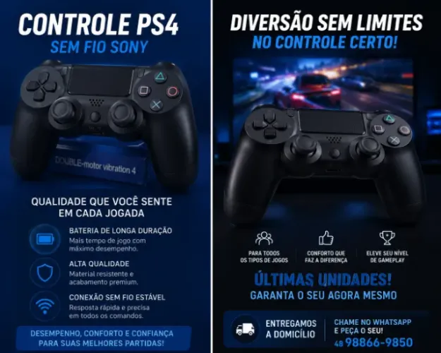 Controle Ps4 sem fio - ENTREGA A DOMICÍLIO!