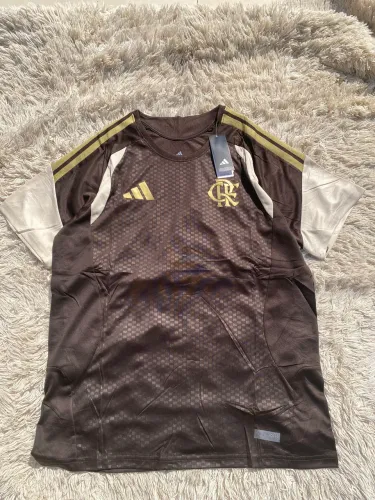 Camisa Flamengo Treino Comissão Marrom G 2026