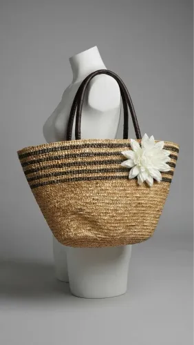 SEMANA DO DESAPEGO Bolsa de Praia com flor