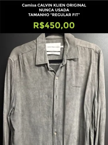 CAMISA CALVIN KLEIN ORIGINAL NOVA! REFULAR FIT TAMANHO M