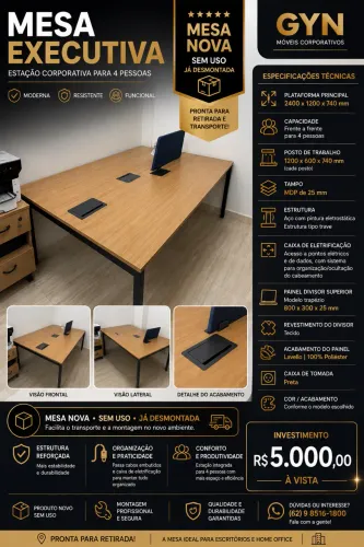 Mesa executiva para escritório