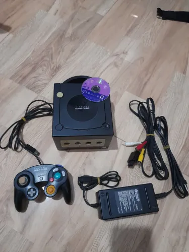 Vídeo game Game Cube Nintendo preto completo