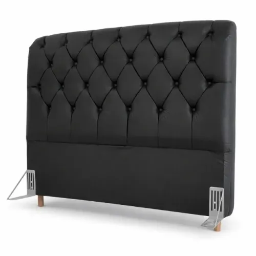 Cabeceira Casal Lavínia Korino Preto Largura 1.40m Frete Grátis - Até 12x S/ Juros