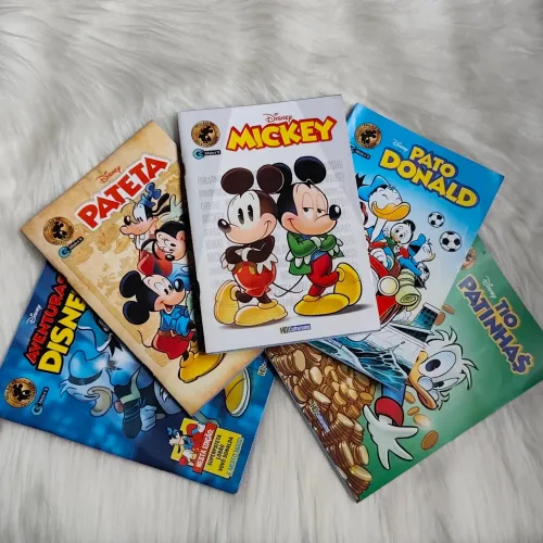 Kit 5 Gibis Disney Mickey Mouse Pato Donald Tio Patinhas e Pateta 