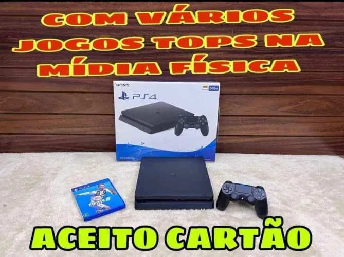 PS4 slim + 200 jogos tops