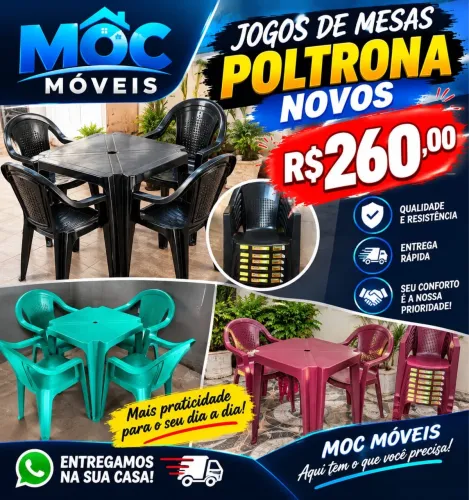 JOGOS DE MESAS POLTRONAS NOVOS 