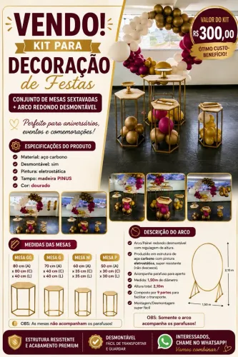 Kit mesas aniversário