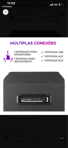 Torre de Som AIWA T1W-02 1600W 1Woofer10" Bluetooth RGB USB FM DJ