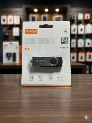 Pendrive A?Gold 64GB Leve seus arquivos pra onde quiser, sem depender de internet
