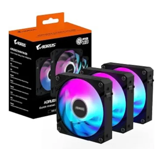 Fans Aorus EZ chain ARGB 120mm ( pacote com 3)