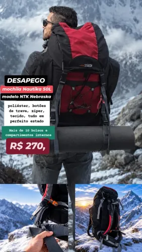 Mochila 50 Litros Nautika Acampamento Trilha