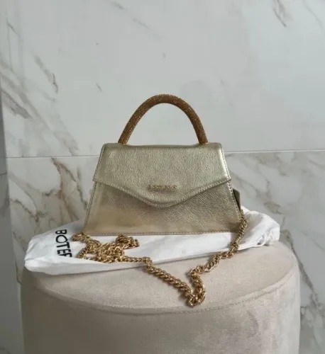 Bolsa Dourada Alça de Brilho Bottero