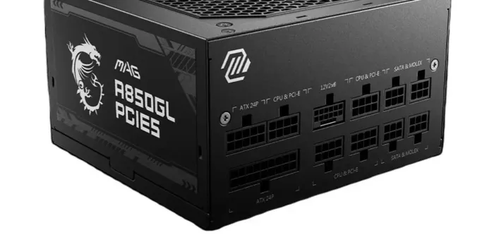 Fonte MSI MAG A850GL, 850W, 80 Plus Gold, Modular, PFC Ativo, Com Cabo, Preto, Preto