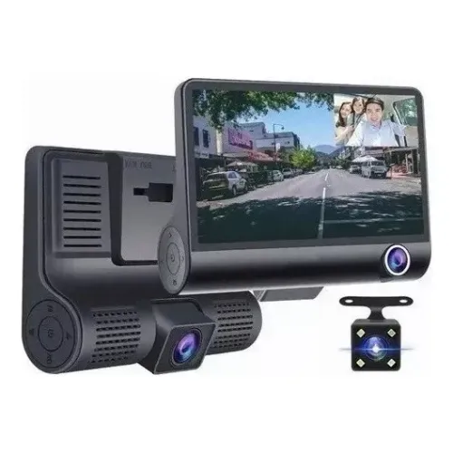 Camera Veicular Automotiva Gravação Full Hd Frontal Ré Lcd 4