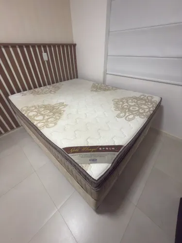 Cama Box Colchão Molas Ensacadas Ortobom SuperPocket Gold Ultragel + Base Camurça Crema