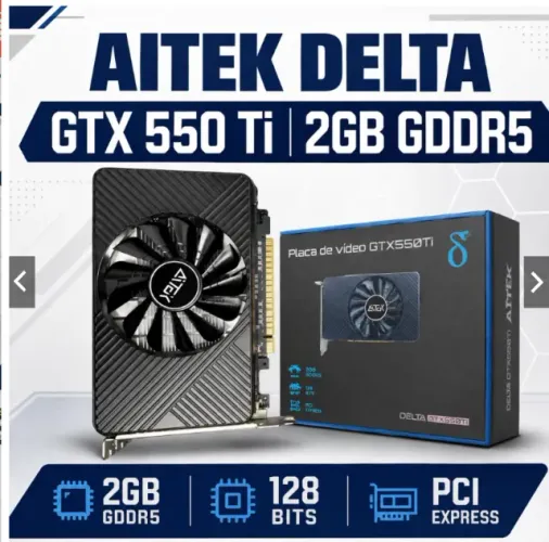 Aitek Delta GTX 550 Ti 2GB GDDR5 128 Bits PCI Express x16 HDMI VGA DVI Placa de Vídeo