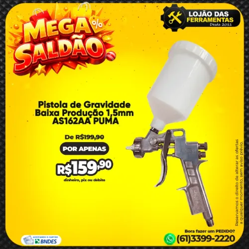 Pistola de Gravidade Baixa Produção 1,5mm AS162AA PUMA