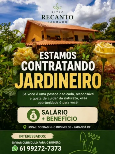 Vaga: Jardineiro - Sobradinho dos Melos | Paranoá/DF